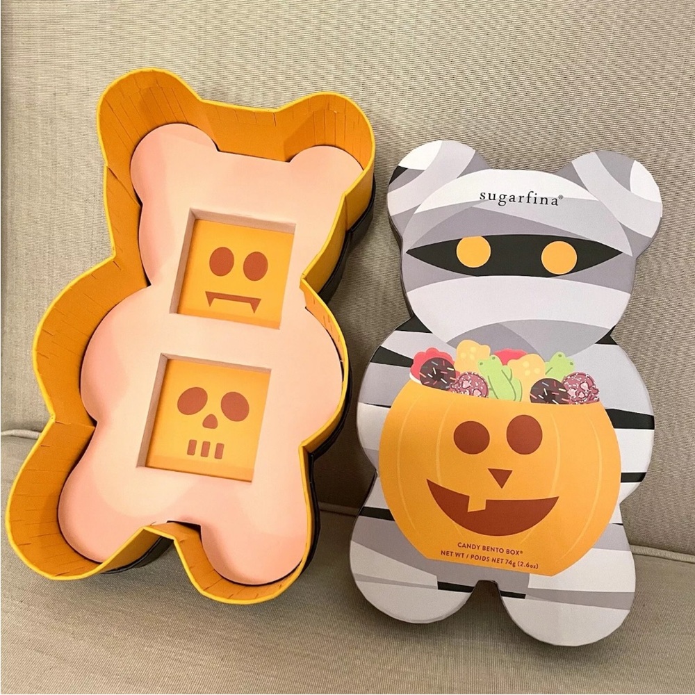 🧡 Empty Sugarfina Halloween mummy bear gummy candy bento gift box decor